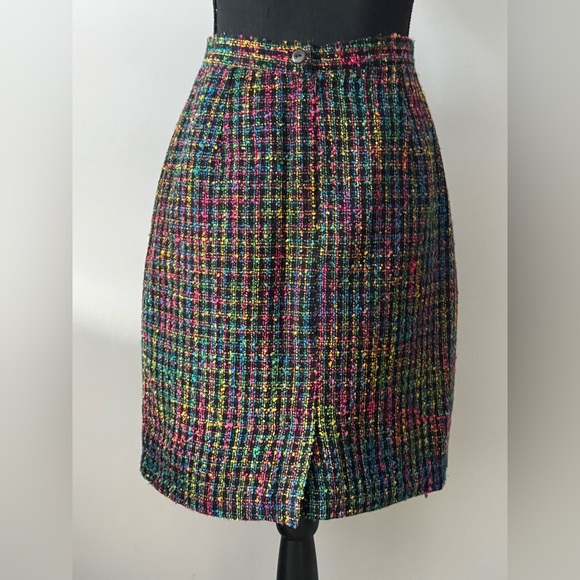 Paul Harris Y2K black and neon tweed skirt size 6 - Picture 3 of 7